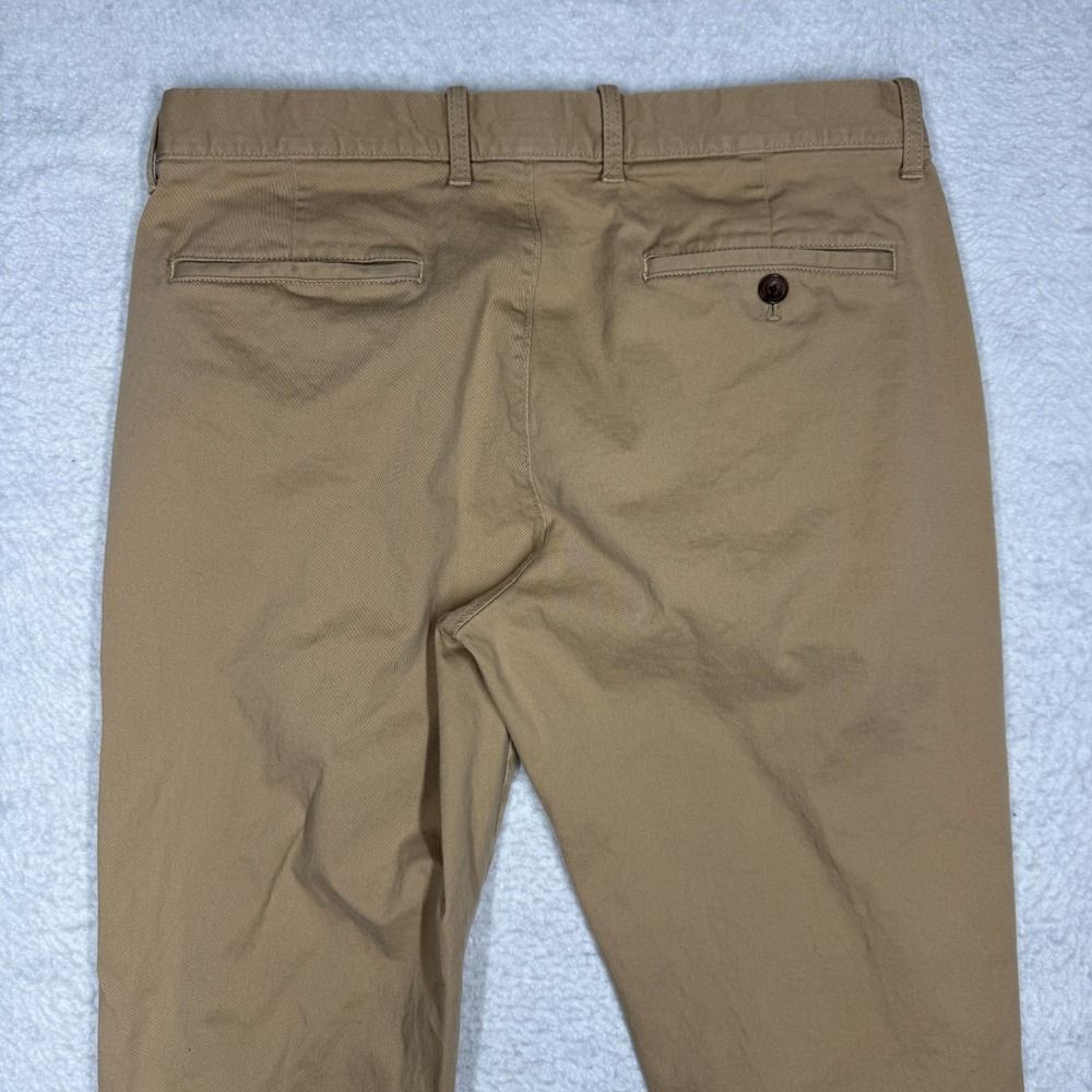 J. Crew Stretch Chino Casual Khaki Beige Straight Leg Pants Men's Size 32x34 - Picture 13 of 14